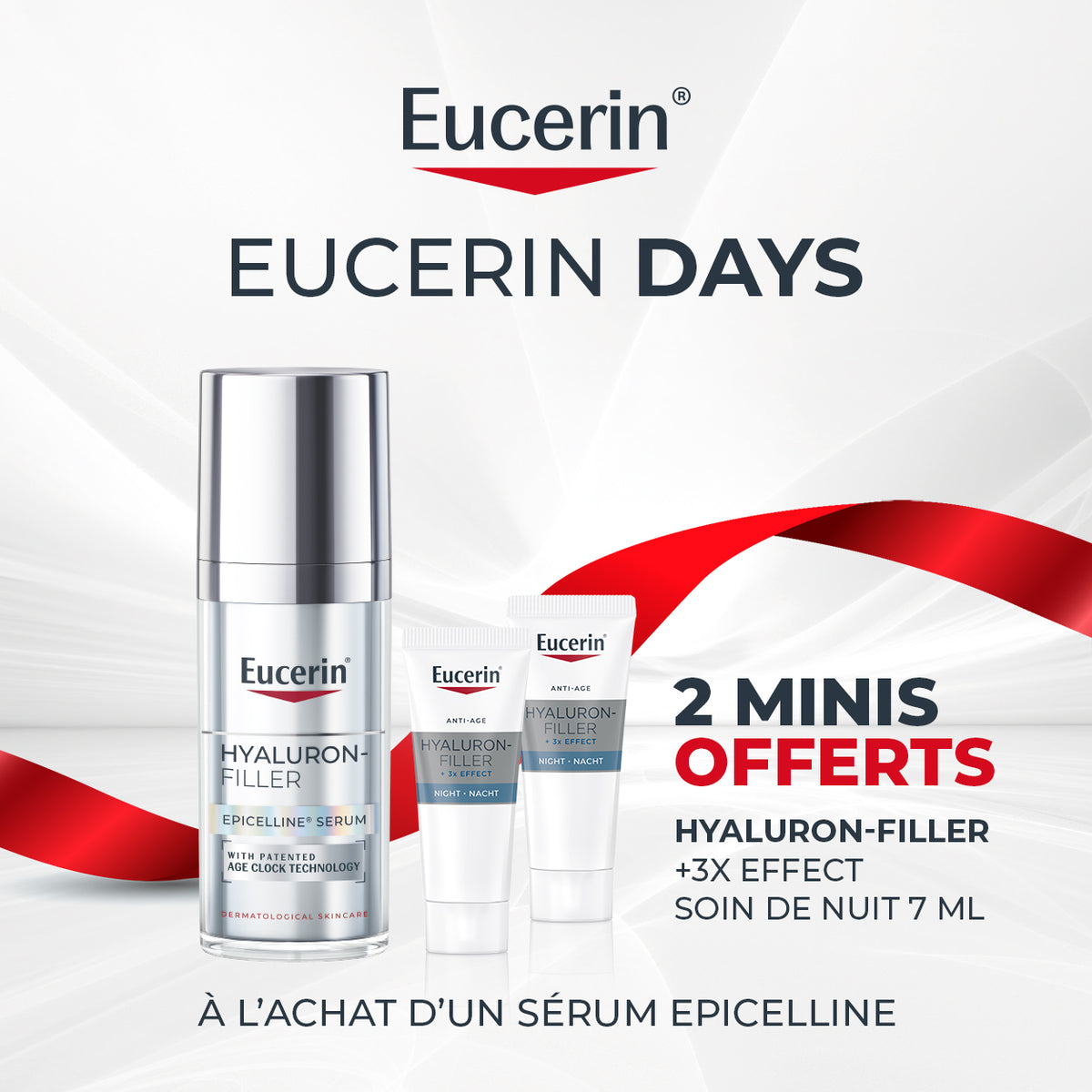 Eucerin Hyaluron-Filler Sérum Epicelline 30ml + 2 Hyaluron filler nuit offert