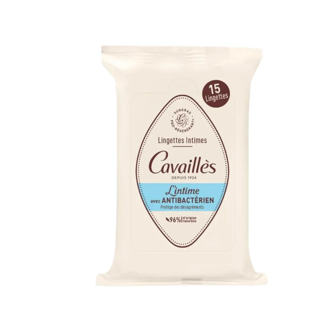 Rogé Cavaillès Lingettes Intimes Antibactériennes 15 unités