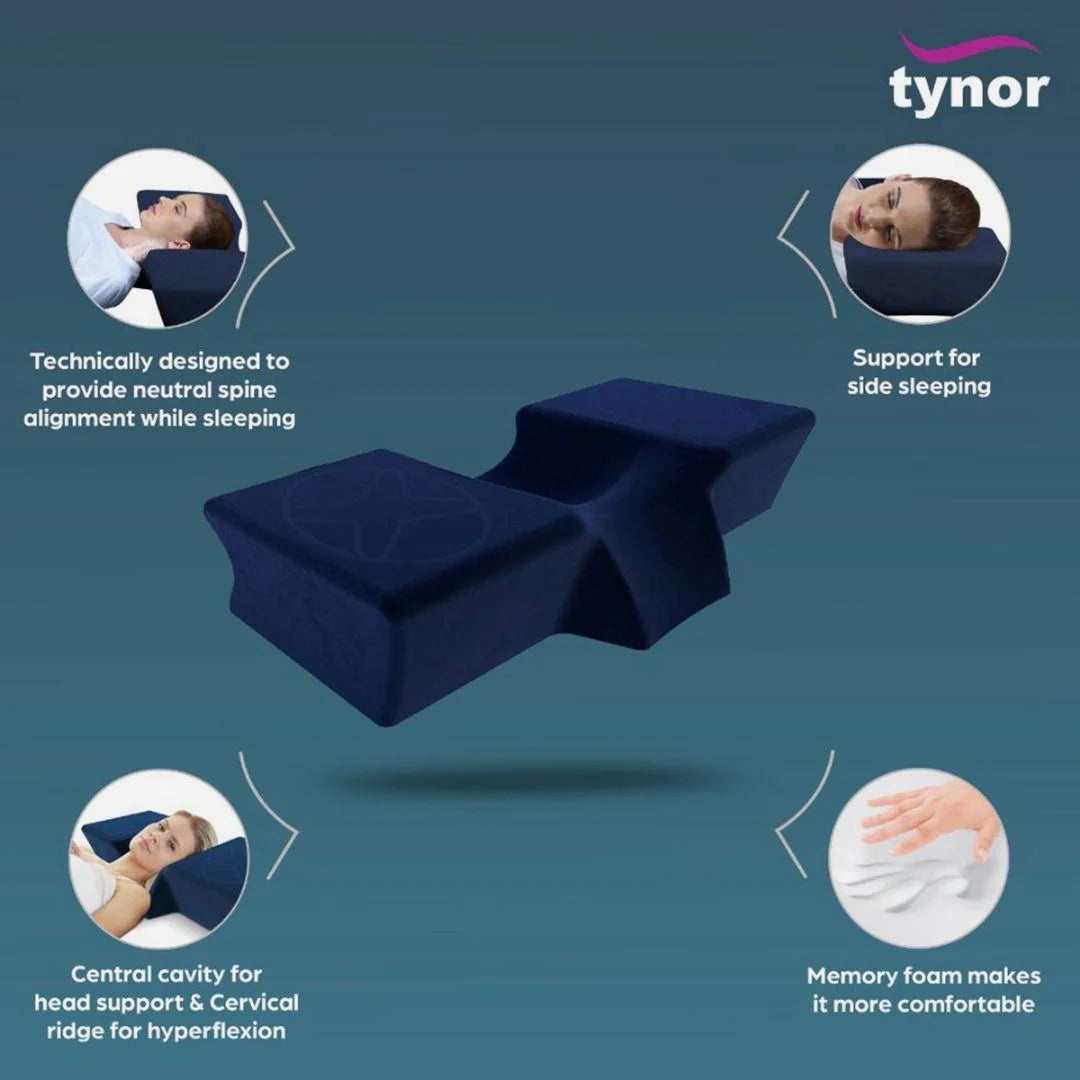 Tynor Oreiller Anatomique Urbane B28 – Coussin Orthopédique pour Soutien du Cou & Confort