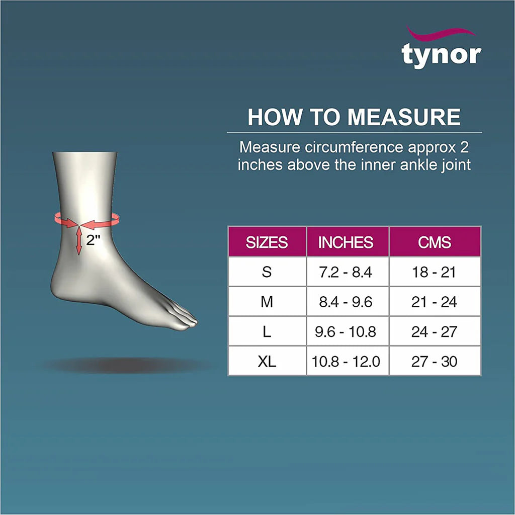 Tynor Chevillère Élastique D01 – Ankle Binder 4-Way Stretch Sans Latex