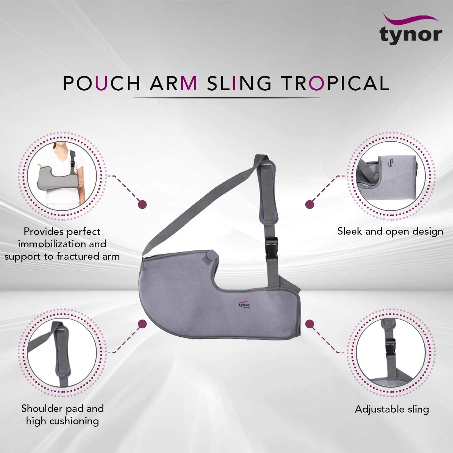 Tynor Écharpe Bras Tropicale C01 – Pouch Arm Sling de Soutien