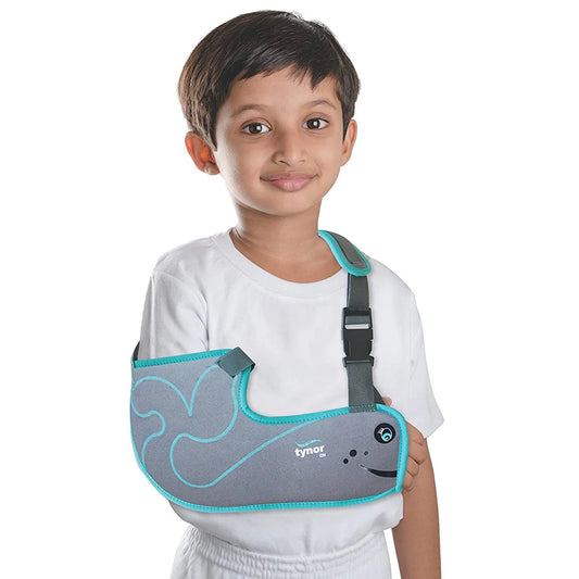 Tynor Écharpe Bras Enfant C02 – Pouch Arm Sling avec Design Baleine