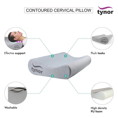 Tynor Oreiller Cervical Contouré B19 – Coussin Orthopédique pour Soutien du Cou