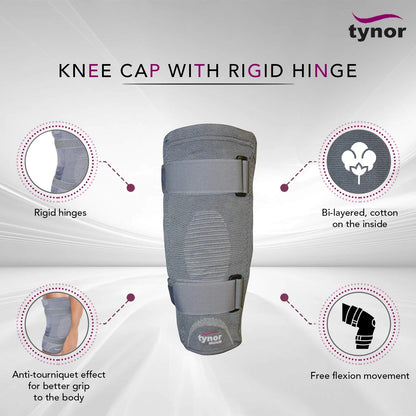 Tynor Genouillère avec Charnière Rigide D06 – Knee Cap Hinge de Soutien Renforcé
