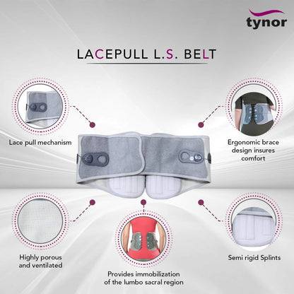 Tynor Ceinture Lombaire Lace Pull A30 – Brace Dos & Soutien Lombaire