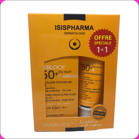 ISISPHARMA Pack Promo Uveblock 50 Teinte Claire 1+1 – Offre solaire teint clair
