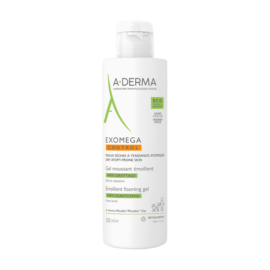 A-Derma Exomega Control Gel Nettoyant 500ml – Nettoyant Relipidant Haute Tolérance