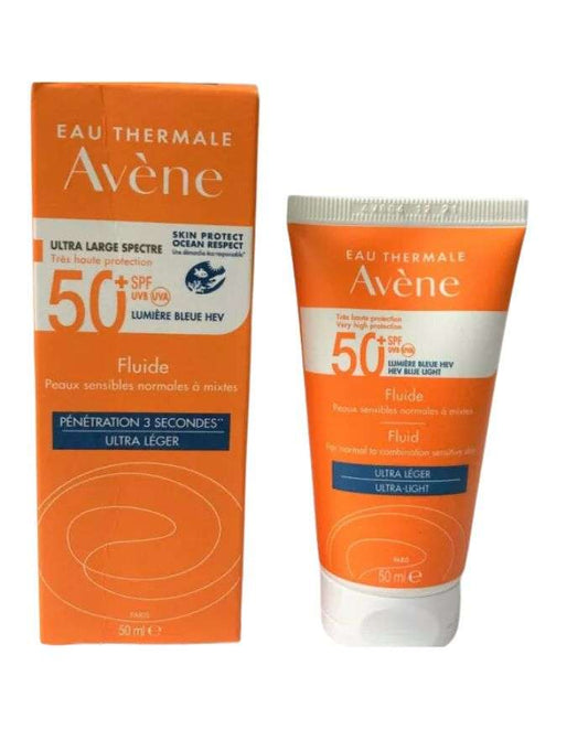 Avène Fluide Solaire SPF 50+ 50ml – Texture Légère Haute Protection