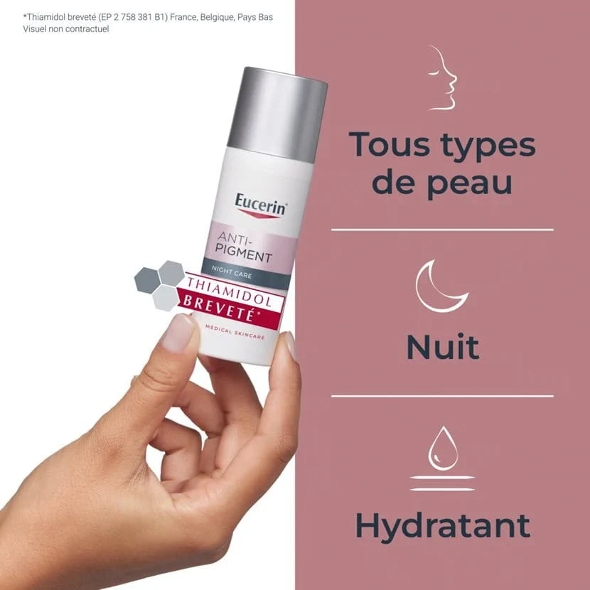 Eucerin Anti-Pigment Soin de Nuit 50ml – Réduction des Taches & Éclat de Peau