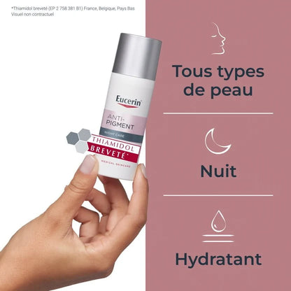Eucerin Anti-Pigment Soin de Nuit 50ml – Réduction des Taches & Éclat de Peau