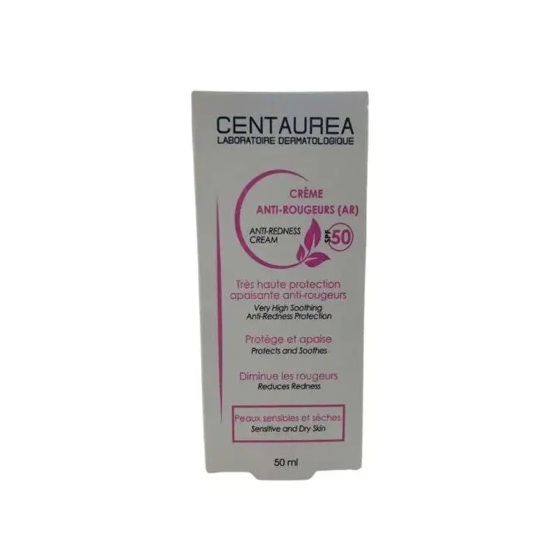 Centaurea Crème Anti-Rougeurs AR SPF50 – Protection Solaire & Apaisement Peau Sensible