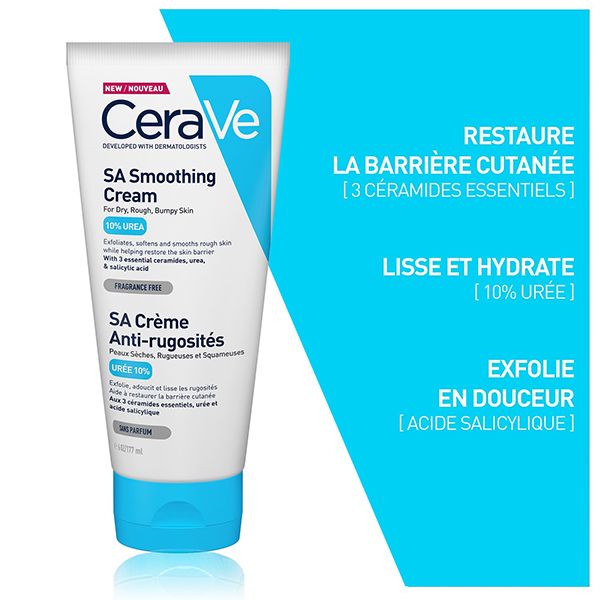 CeraVe SA Crème Anti-Rugosité 177ml – Lisser & Réparer la Peau