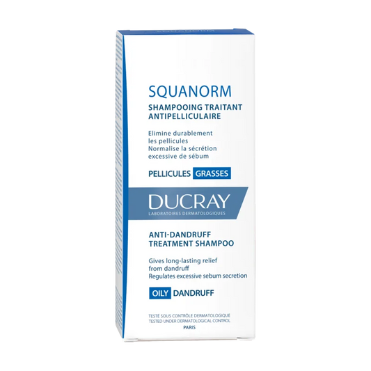 Ducray Squanorm Shampooing Antipelliculaire Gras 200ml – Régulateur de Sébum