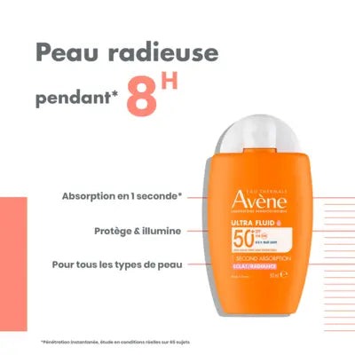 Avène Solaire Ultra Fluide Éclat Radiance SPF50+ 50ml