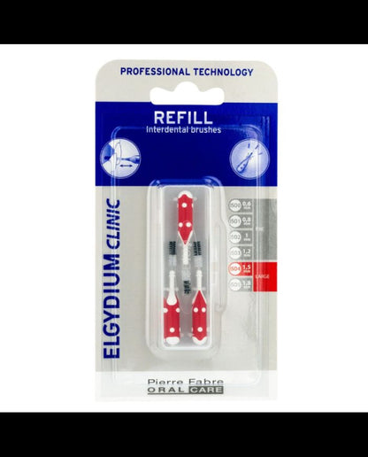 Elgydium Clinic Recharge Rouge 3-4mm – Pack Brosse Professionnelle
