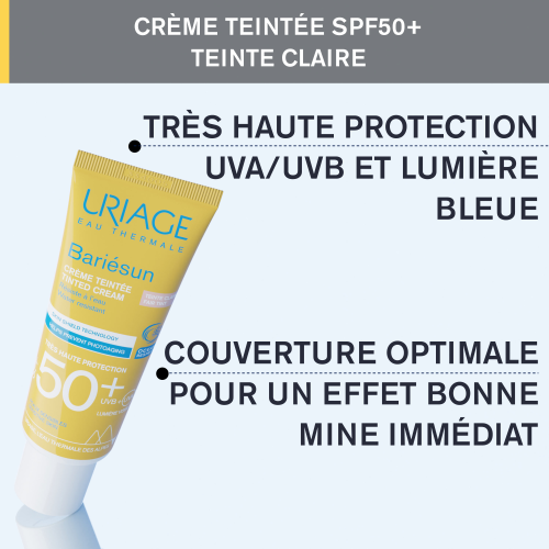 Uriage Bariésun SPF50+ Crème Claire 50 ml – Teint Naturel & Lumineux