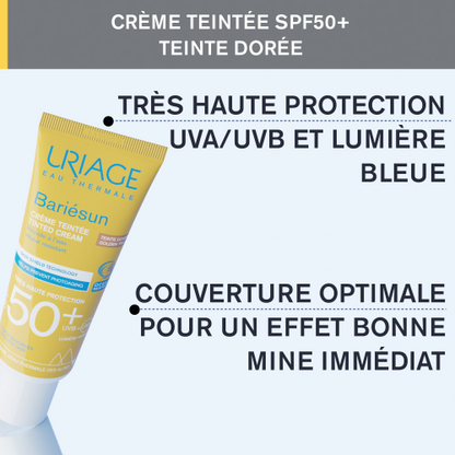 Uriage Bariésun SPF50+ Crème Dorée 50 ml – Teint Hâlé Naturel