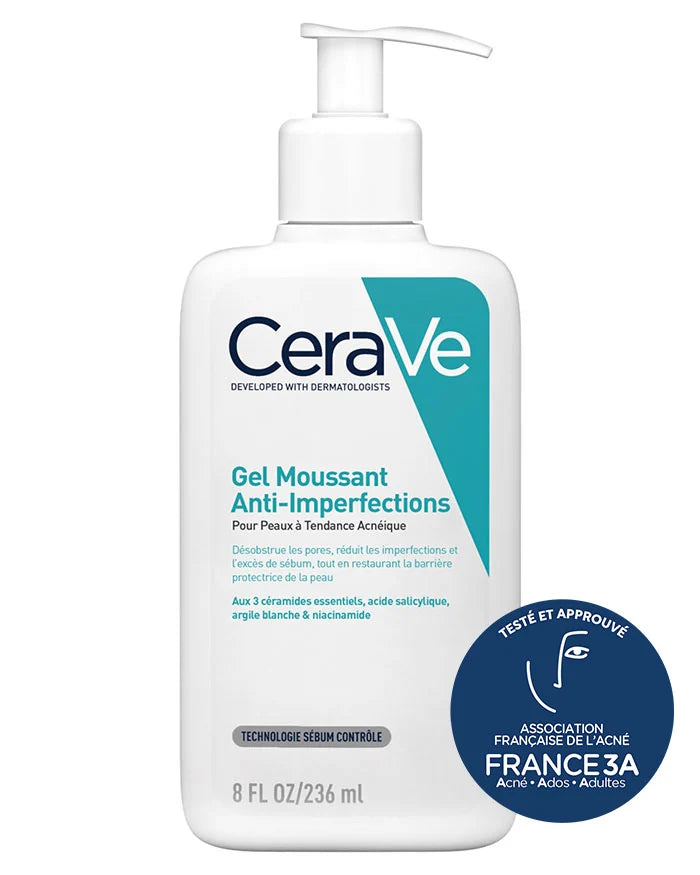 CeraVe Gel Moussant Anti-Imperfections 236ml – Peaux à Tendance Acnéique