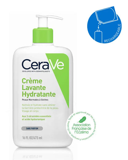 CeraVe Crème Lavante Hydratante – Peaux Normales à Sèches