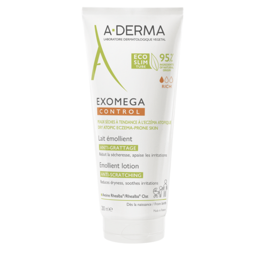 A-Derma Exomega Control Lait Corps 200ml – Hydratation Longue Durée Peaux Atopiques