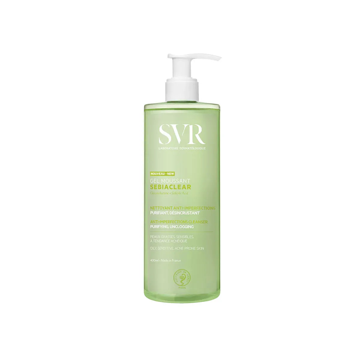SVR Sebiaclear Gel Moussant 400 ml – Nettoyant Peaux Grasses