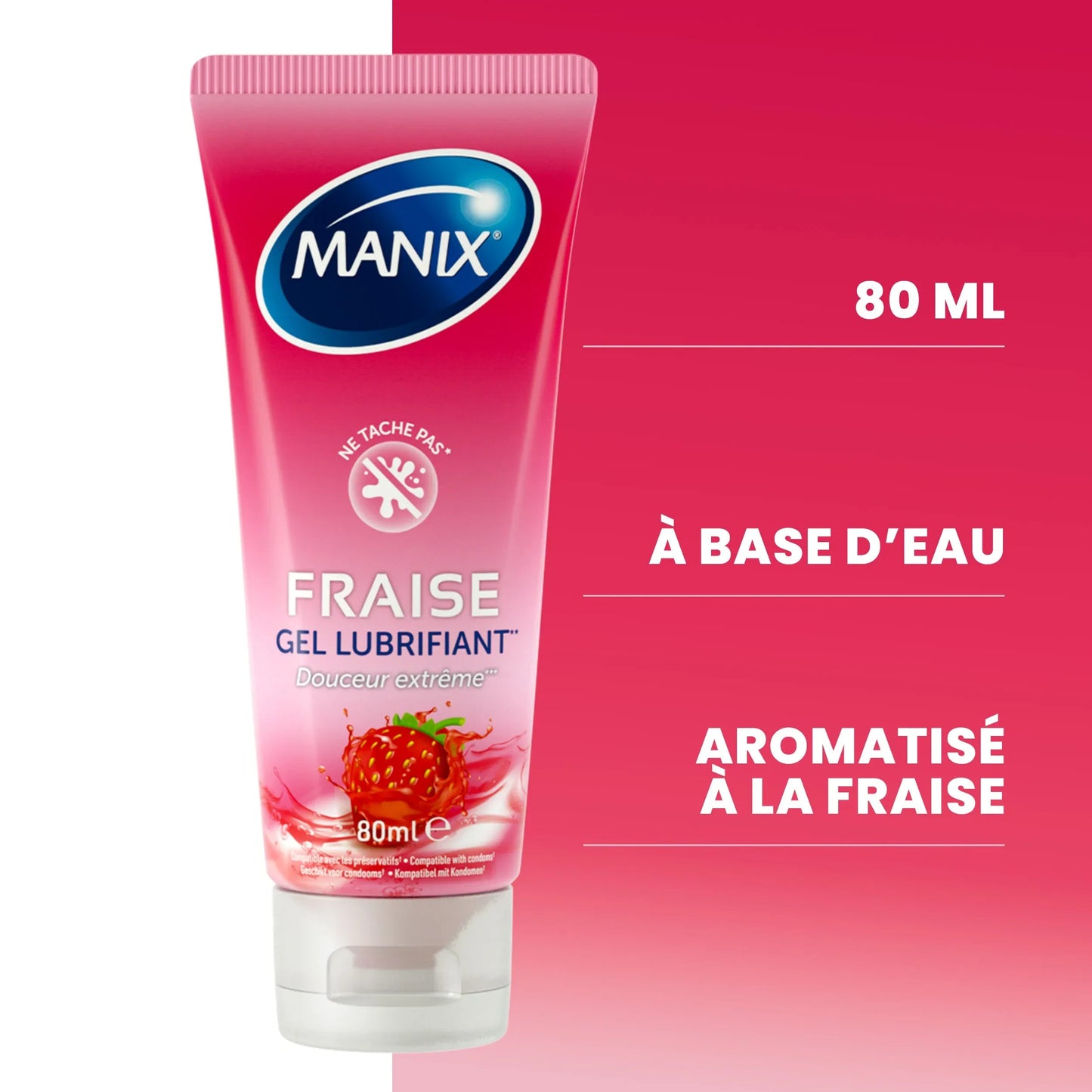 MANIX Gel Lubrifiant Fraise Tube 80 ml