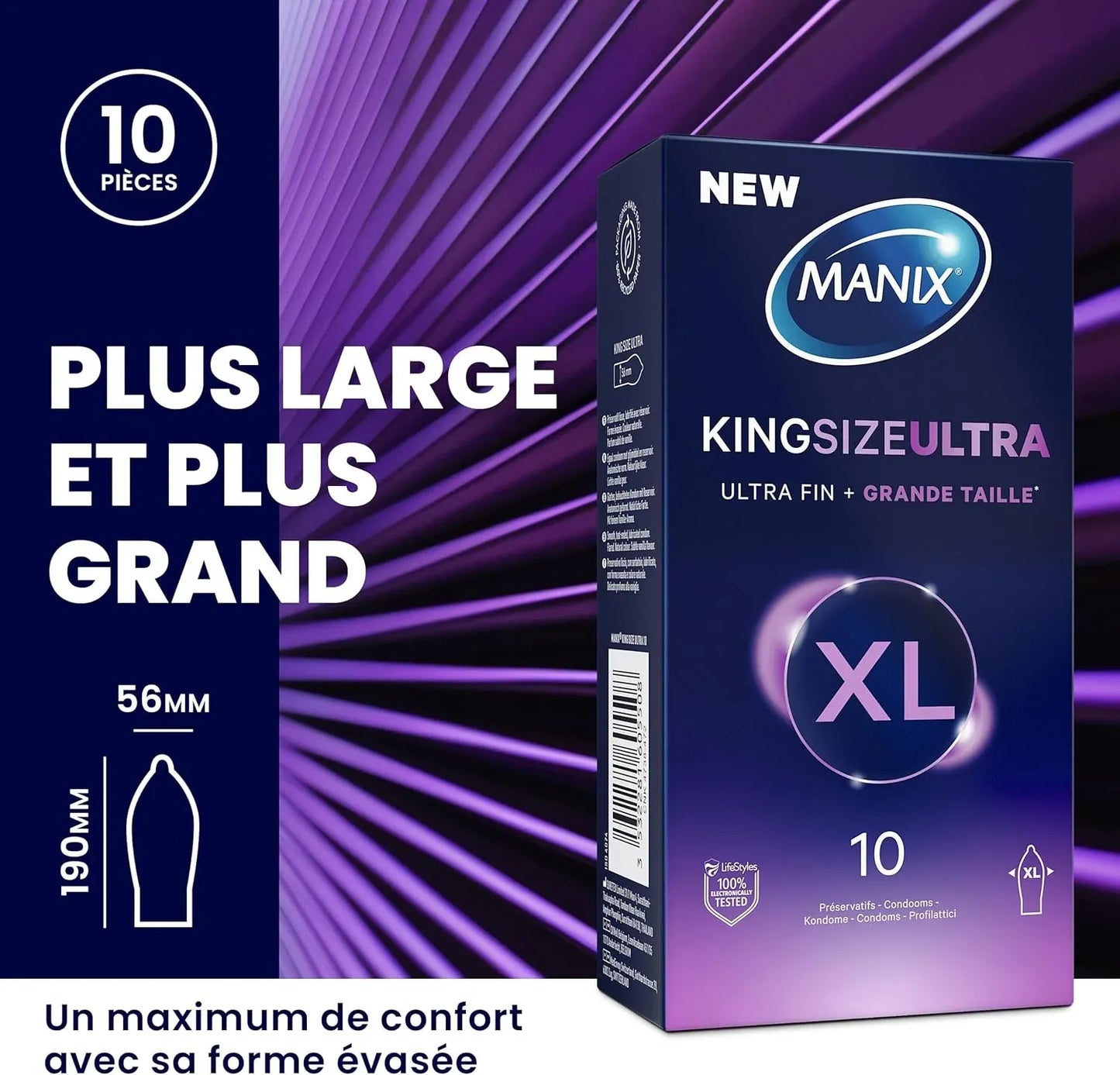 MANIX King Size Ultra Boîte de 10