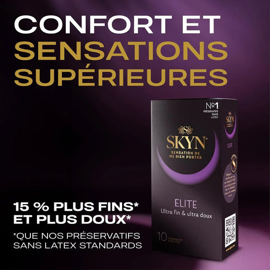 SKYN Elite Préservatifs Ultra Fine & Ultra Doux Sans Latex – Boîte de 10