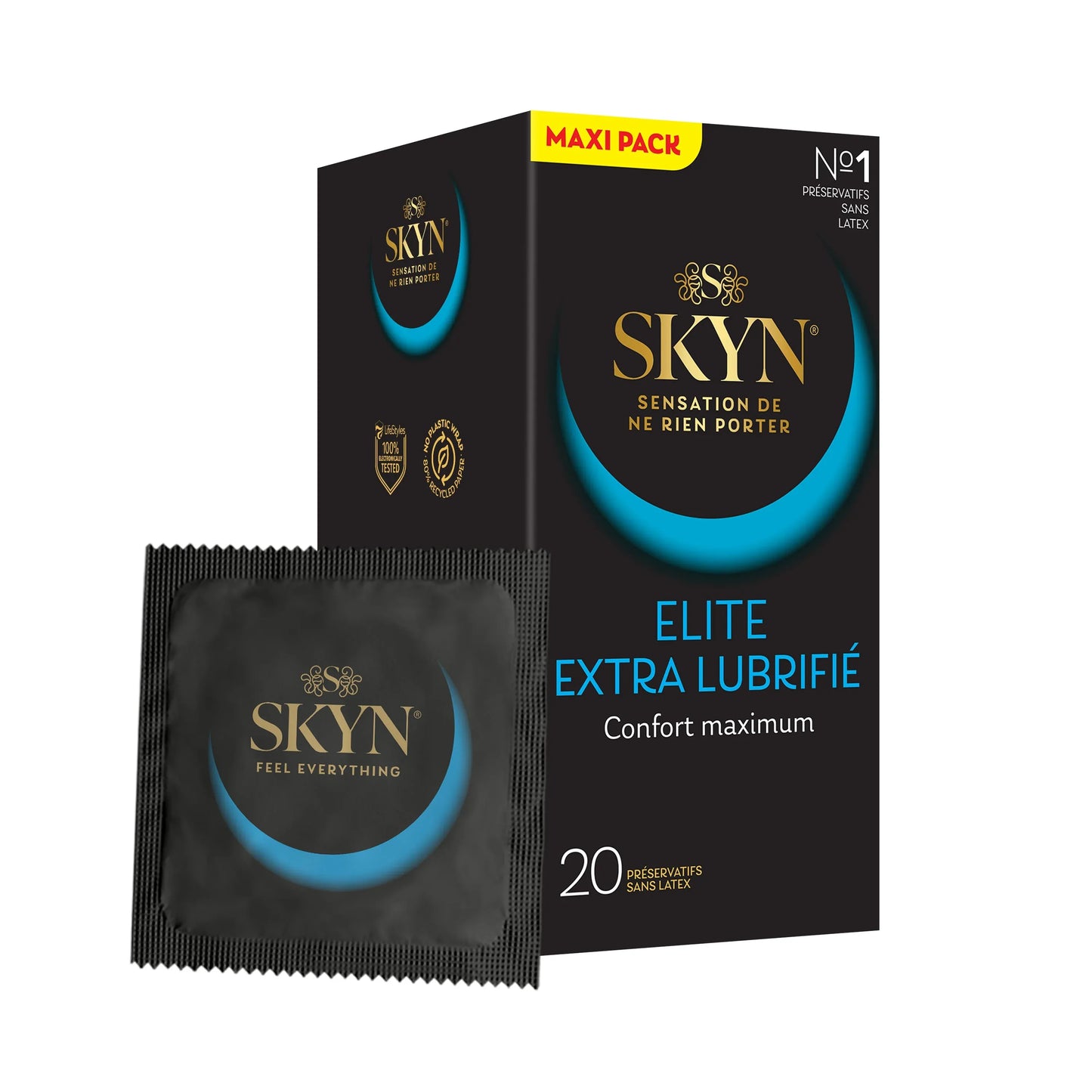 SKYN Elite Extra Lubrifié Préservatifs Sans Latex – Boîte de 10