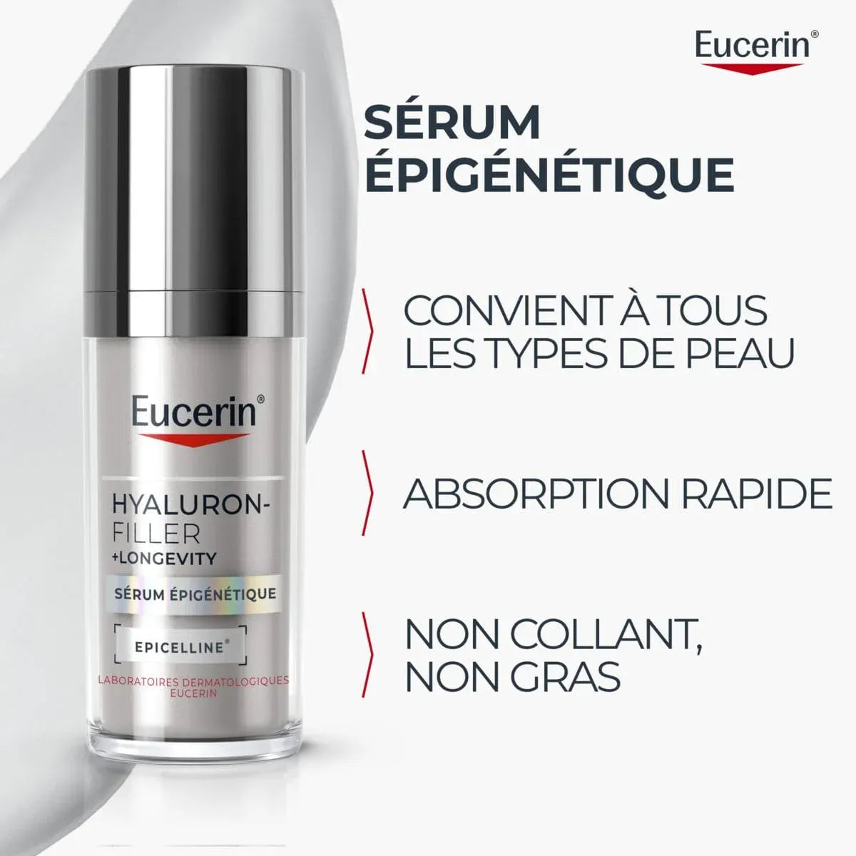 Eucerin Hyaluron-Filler + LongevitY Sérum Épigénétique Epicelline 30ml