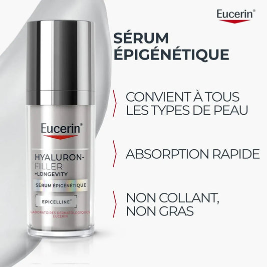 Eucerin Hyaluron-Filler + LongevitY Sérum Épigénétique Epicelline 30ml