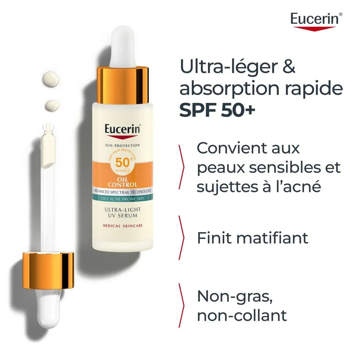 Eucerin Oil Control Sérum Ultra-Léger SPF50+ 30ml