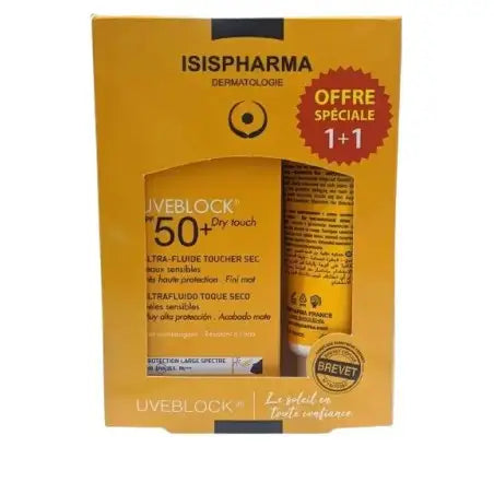 ISISPHARMA Pack Promo Uveblock 50 Invisible 1+1 – Offre solaire