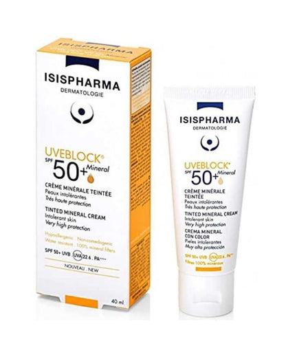 ISISPHARMA Uveblock 50 Mineral Teinte – Écran solaire minéral teinté SPF50+
