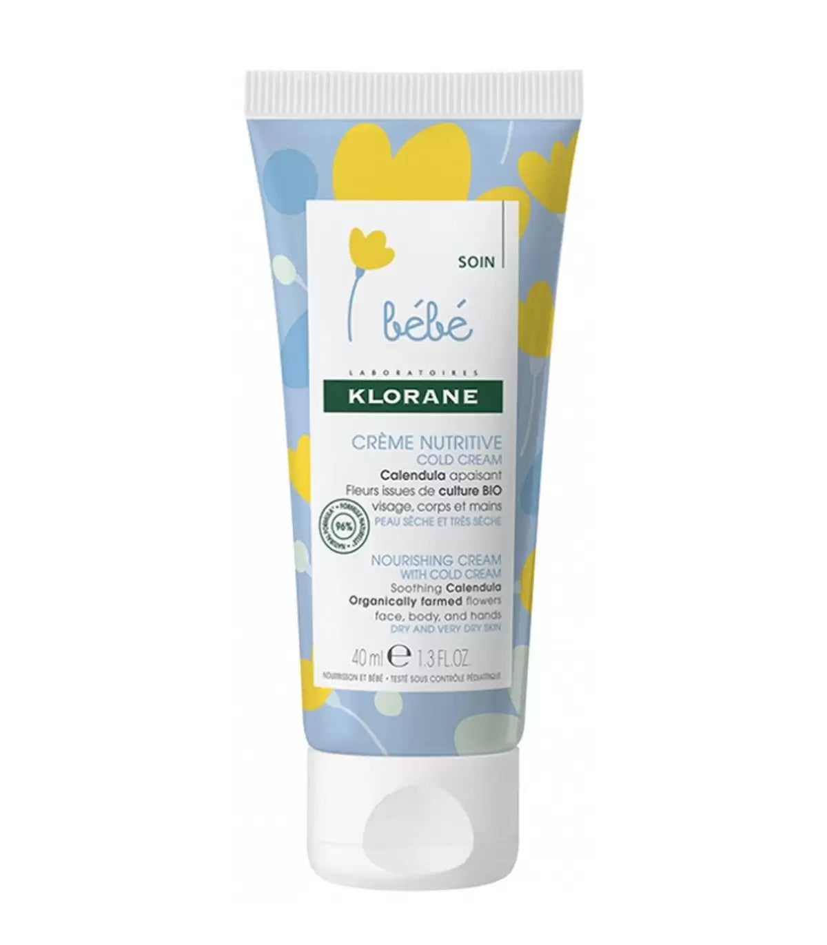 Klorane Bébé Crème Nutritive 40ml – Hydratation & Protection Peau Sensible