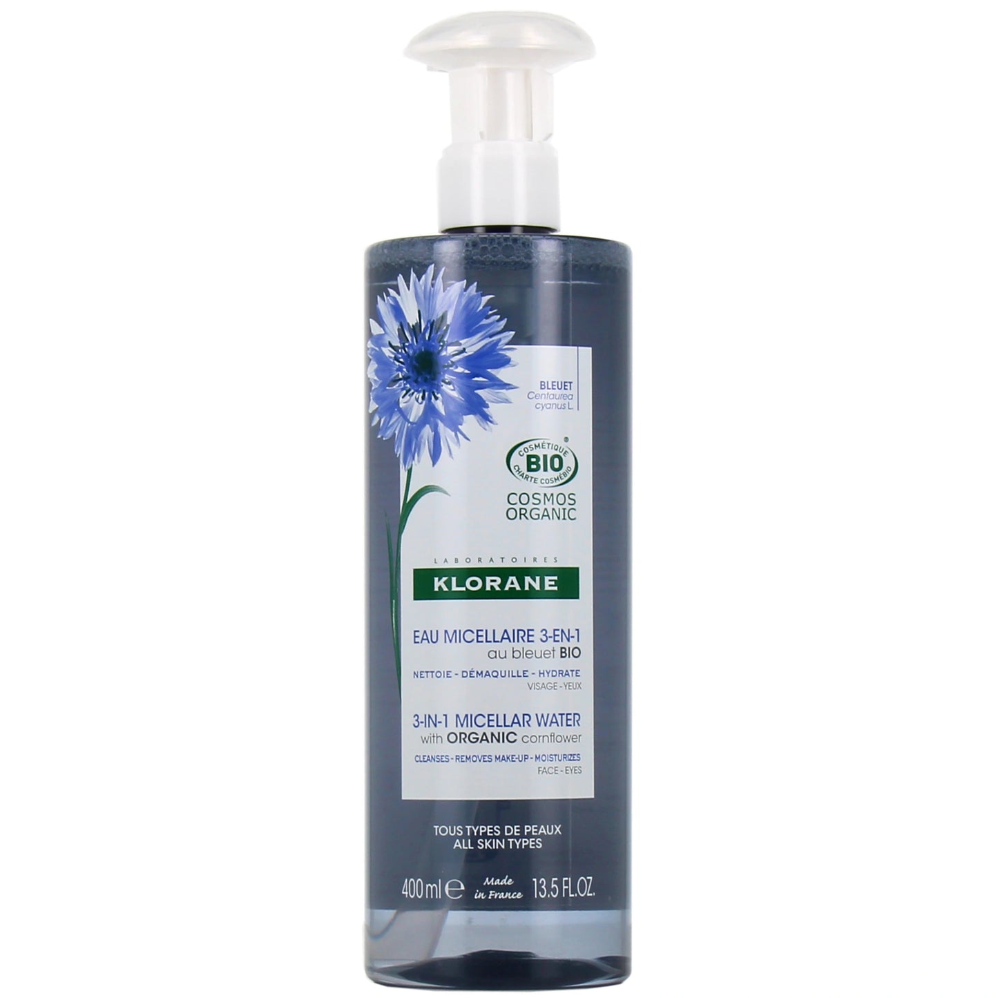 Klorane Bleuet Eau Visage & Yeux Sensibles 400ml – Apaisante & Rafraîchissante