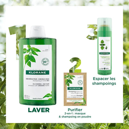 Klorane Shampooing Ortie 400ml – Fortifiant & Purifiant