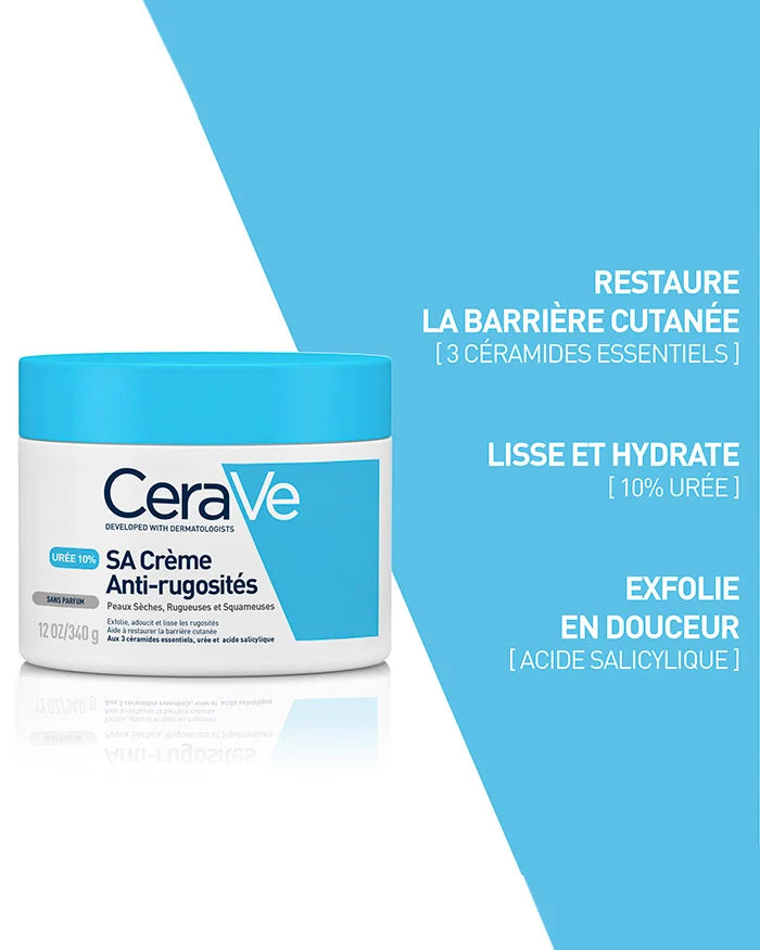 CeraVe SA Crème Anti-Rugosité 340g – Corps & Zones Sèches