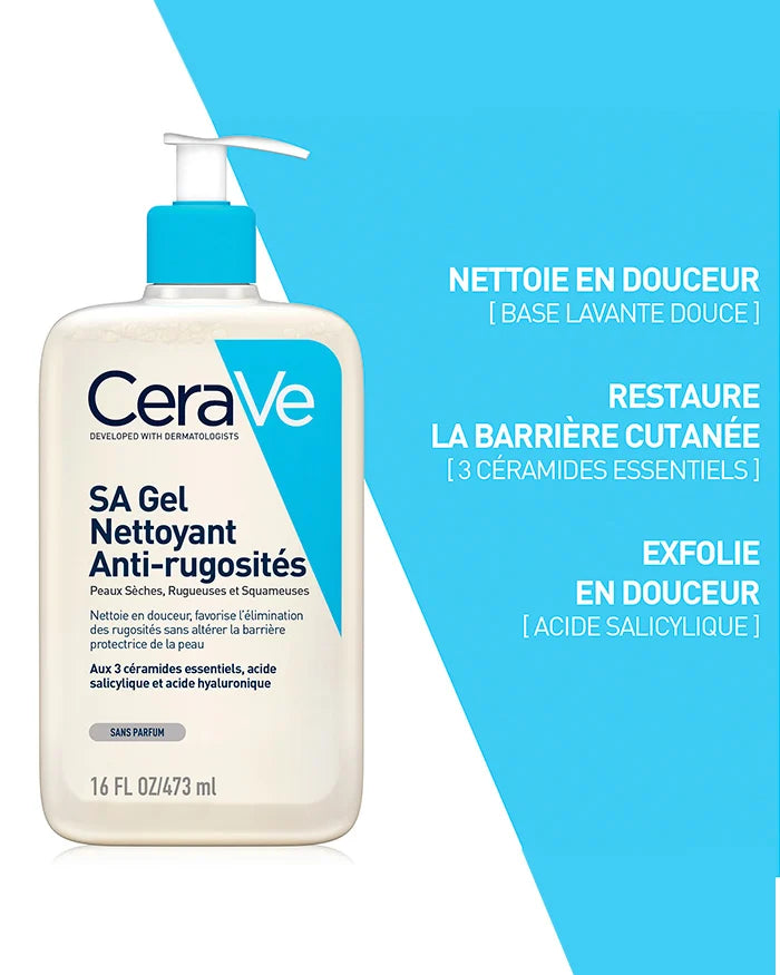 CeraVe SA Gel Nettoyant Anti-Rugosités  – Peaux Rugueuses & Squameuses