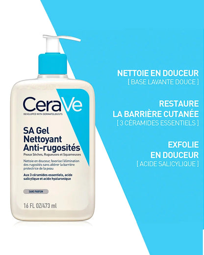 CeraVe SA Gel Nettoyant Anti-Rugosités  – Peaux Rugueuses & Squameuses