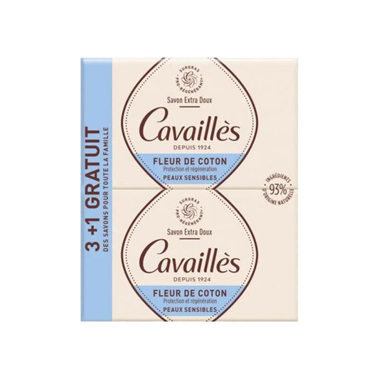 Rogé Cavaillès Savon Parfumé Fleur de Coton 250g Lot x3 + 1 Offert