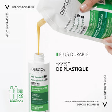 Vichy Dercos Shampooing Antipelliculaire Cheveux Gras 500ml Refill