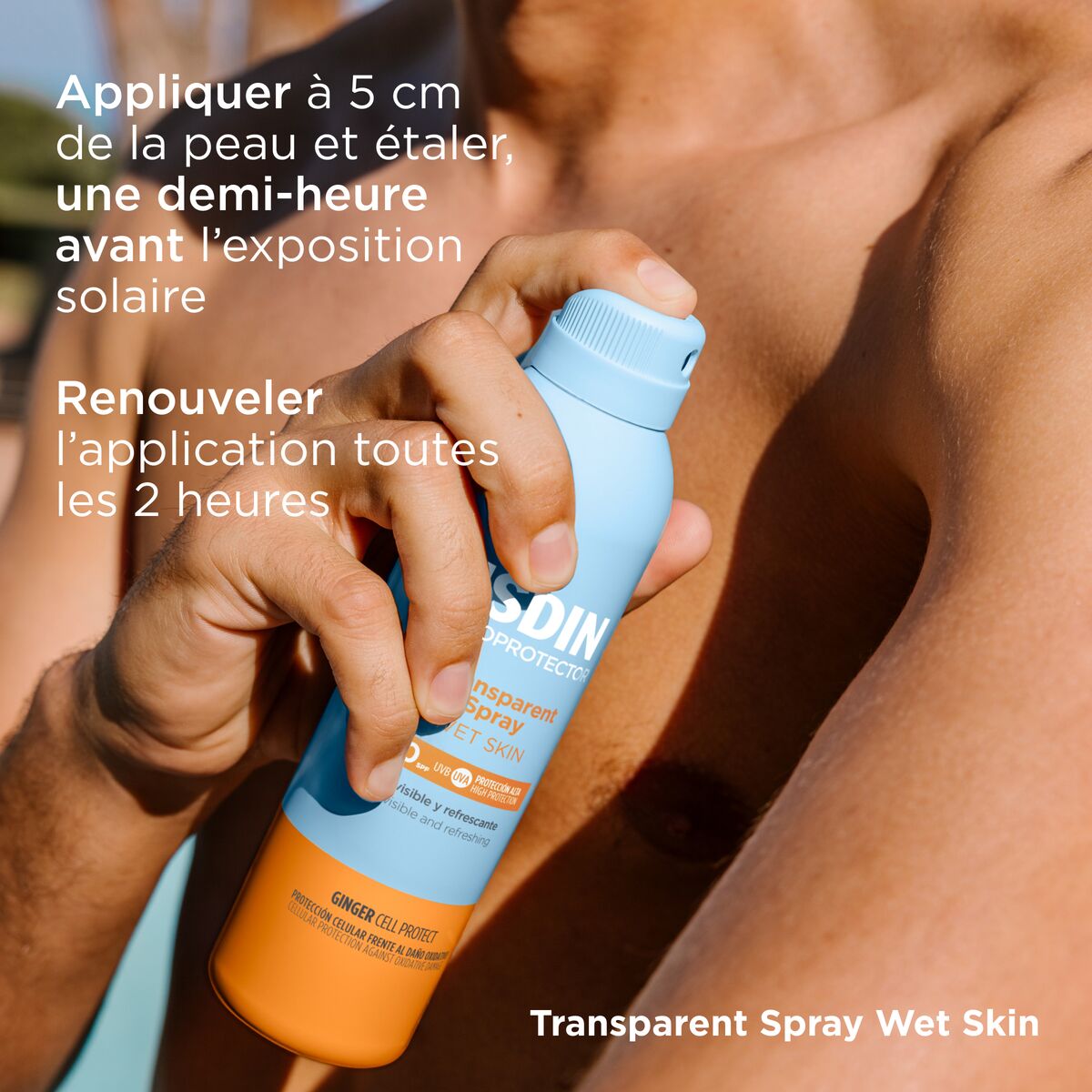 ISDIN Fotoprotector Spray Adulte Wet Skin SPF50 – Application sur Peau Mouillée 250ml