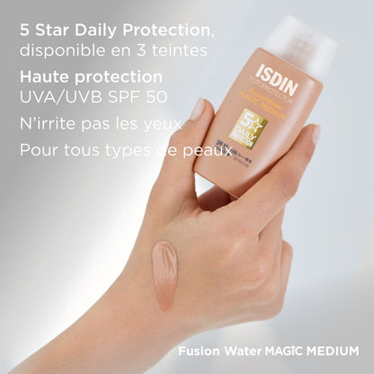 ISDIN Fotoprotector Water Color Medium SPF50 – Fluide Teinté Moyen 50ml