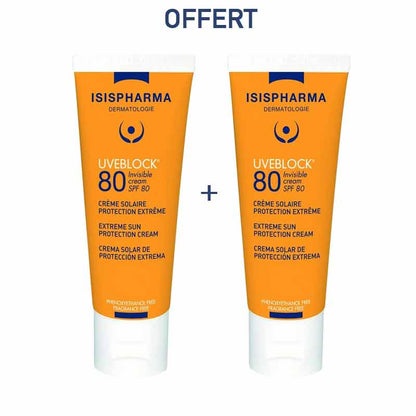 ISISPHARMA Pack Promo Uveblock 80 Invisible 1+1 – Écran solaire SPF80