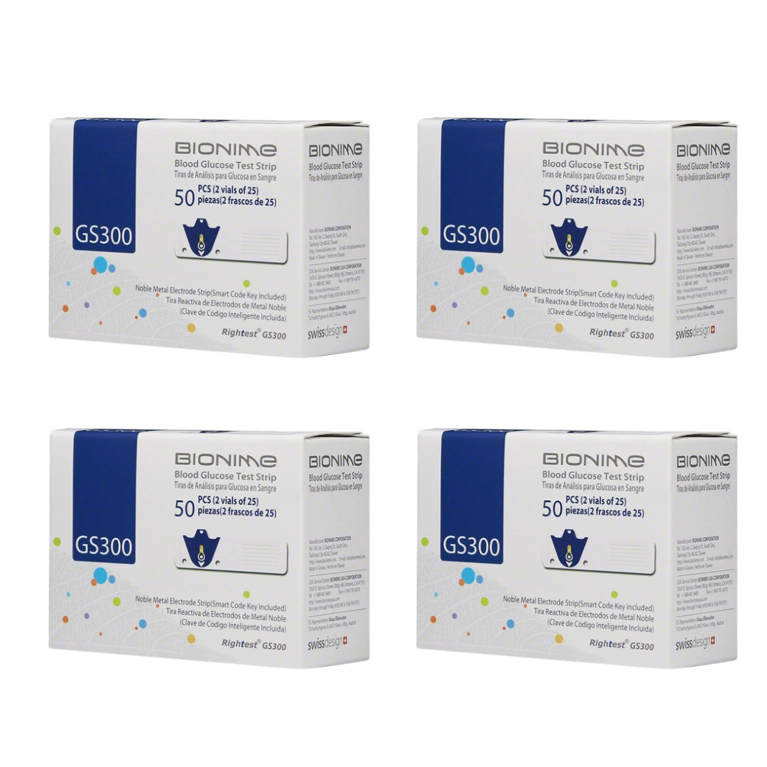 Bionime GS300 Bandelettes de glycémie pack X4
